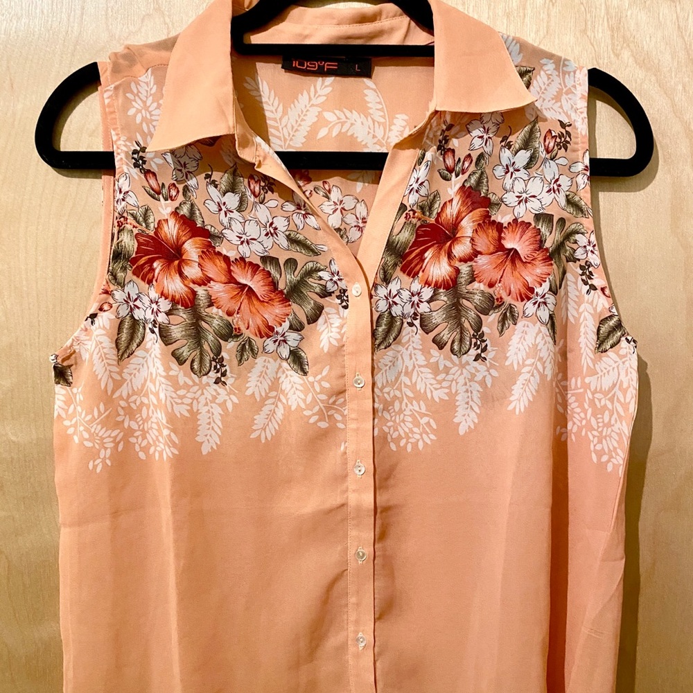 Peach floral top
